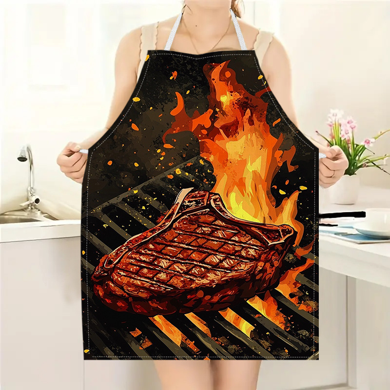 Kitchen Baking Gift Ideas - 1 adet barbekü biftek önlüğü alev